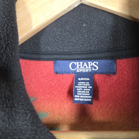 Chaps Sport Ralph Lauren Aztec Southwest Full Zip Fleece Vest Small Pockets - Picture 4 of 8